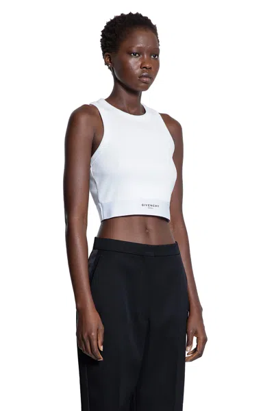 Givenchy Ribbed Top With Logo Band In White