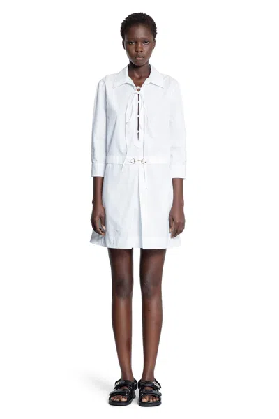Gucci Cotton Poplin Shirt Dress With Embroidery In White