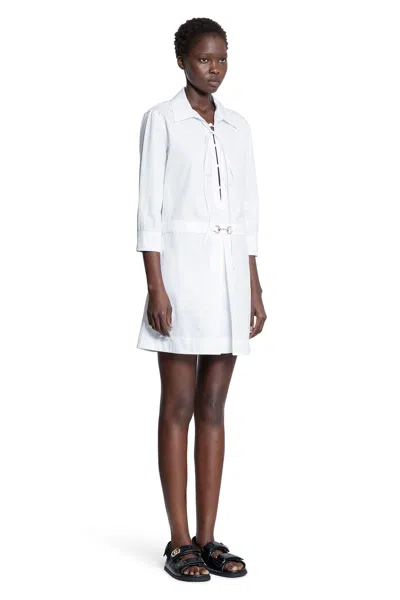 Gucci Cotton Poplin Shirt Dress With Embroidery In White