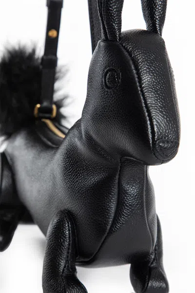 Thom Browne Squirrel-motif Zipped Shoulder Bag In Black
