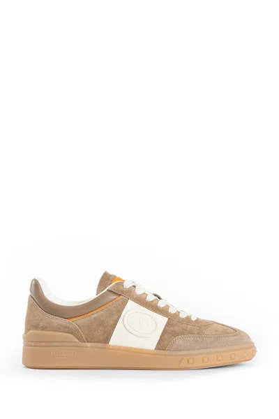Valentino Upvillage Low-top Suede Sneakers In Brown