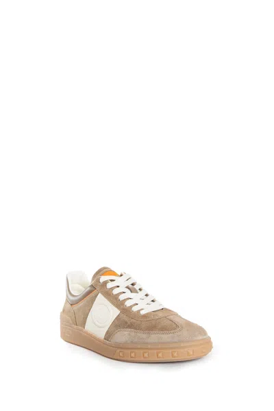 Valentino Upvillage Low-top Suede Sneakers In Brown