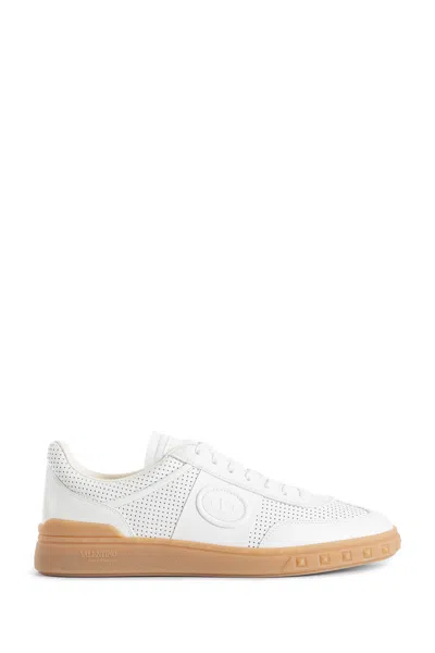 Valentino Garavani Nappa Leather Upvillage Round Toe Sneakers In White