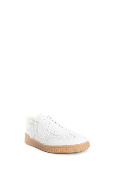 Valentino Garavani Nappa Leather Upvillage Round Toe Sneakers In White