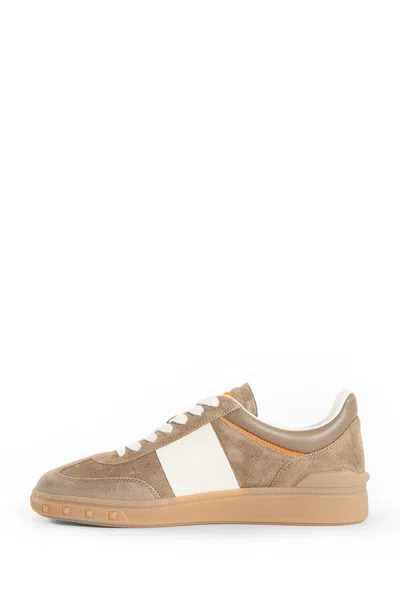 Valentino Upvillage Low-top Suede Sneakers In Brown