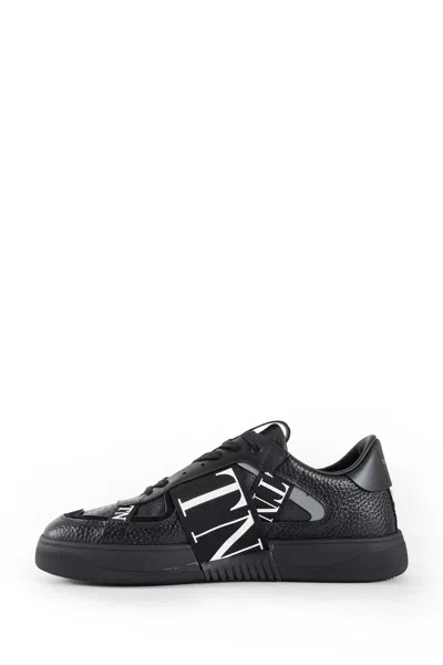 Valentino Leather Sneakers In Black