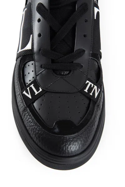 Valentino Leather Sneakers In Black