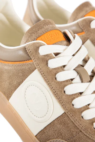 Valentino Upvillage Low-top Suede Sneakers In Brown