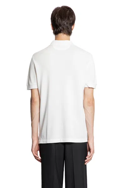 Tom Ford Textured White Pique Polo With Collared Neckline