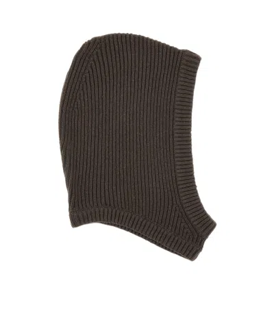 Rick Owens Stretch Ribbed Texture Hat In Neutral