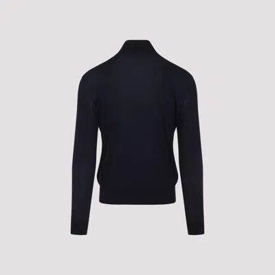 Saint Laurent Wool And Cashmere Turtleneck Pullover In Blue