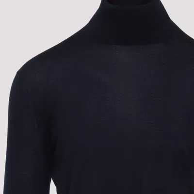 Saint Laurent Wool And Cashmere Turtleneck Pullover In Blue