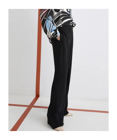 Marella Stretch Chino Trousers - Navy In Black