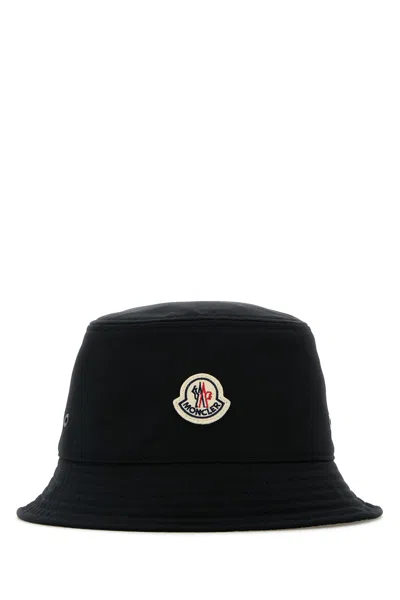 Moncler Cotton Lining Stitched Brim Hat In Black