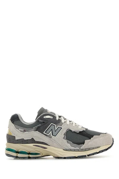 New Balance Layered Mesh And Suede Sneakers With Retro Aesthetic In Gray