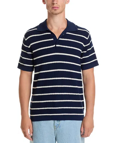 Simkhai Cotton-silk Calum Polo Shirt In Blue