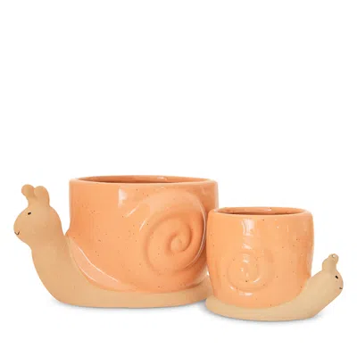 Jungle Club Jungle Snail Planter Bundle In Orange