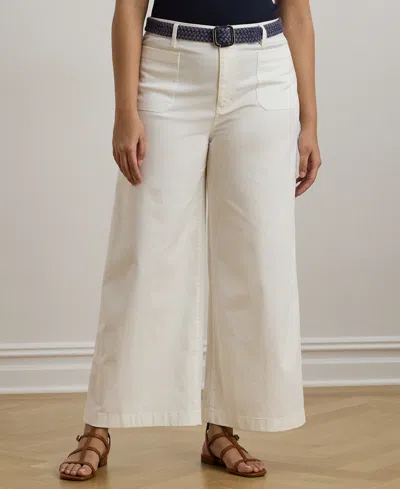 Ralph Lauren Women's Stretch Chino Wide-leg Cropped Pants In White