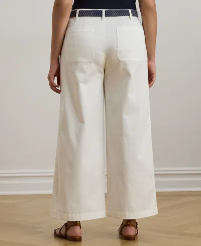 Ralph Lauren Women's Stretch Chino Wide-leg Cropped Pants In White