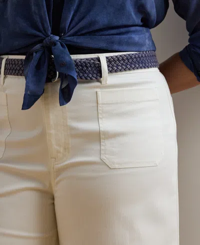 Ralph Lauren Women's Stretch Chino Wide-leg Cropped Pants In White