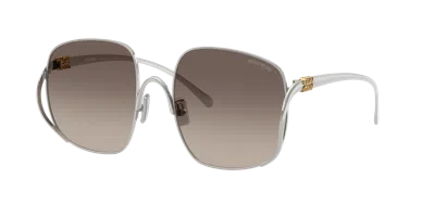 Miu Miu Mu A57s 57mm Gradient Square Sunglasses In Gray