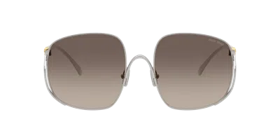 Miu Miu Mu A57s 57mm Gradient Square Sunglasses In Gray
