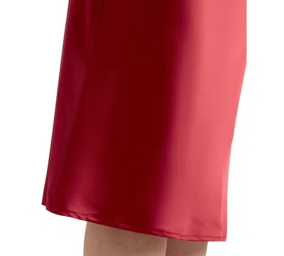 Bcx Juniors' Solid Stretch Satin Pull-on Skirt In Brown