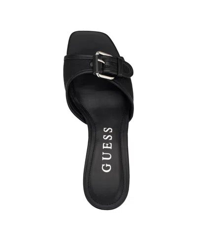 Guess Women's Dista Buckle Kitten Heel Sandals In Black