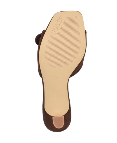 Guess Women's Dista Buckle Kitten Heel Sandals In Brown