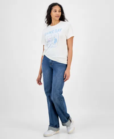 Grayson Threads, The Label Juniors' Snoopy Game Day T-shirt In White