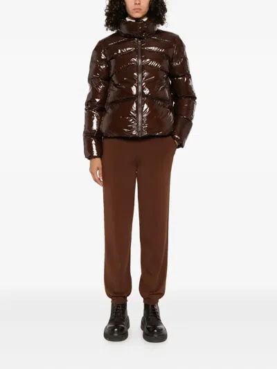 Patrizia Pepe Drawstring-waist Track Pants In Brown