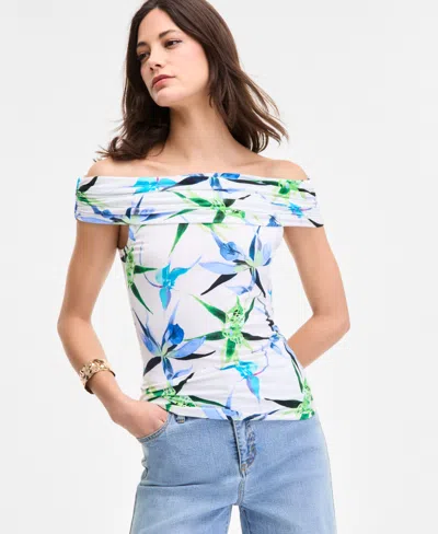 Inc International Concepts Women's Printed Off-the-shoulder Top, Exclusively At Macy's In Multi