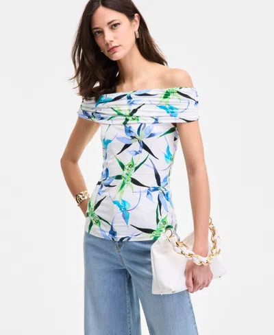 Inc International Concepts Women's Printed Off-the-shoulder Top, Exclusively At Macy's In Multi