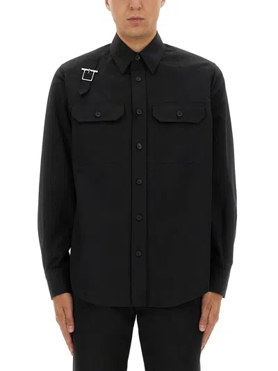 Alexander Mcqueen T-bar Harness Overshirt In Black