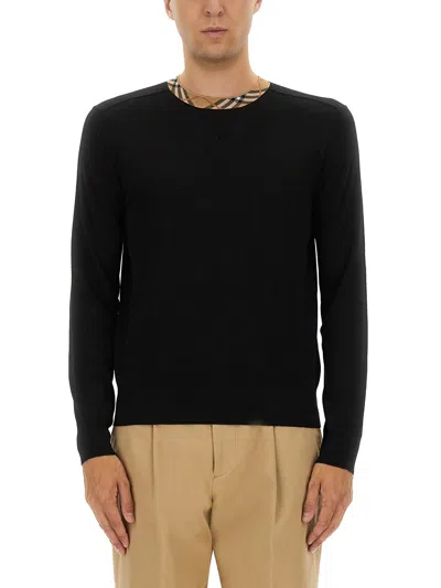 Burberry Ralph Lauren Purple Label Cable Pullover In Black