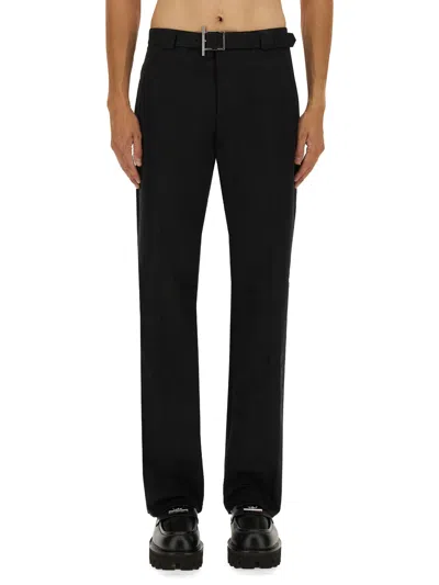 Alexander Mcqueen Pants With T-bar Belt In Black
