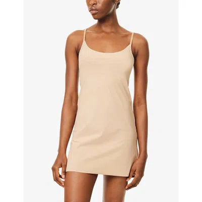 Commando Womens Nude Mini Cami Stretch-woven Slip Dress In Nude