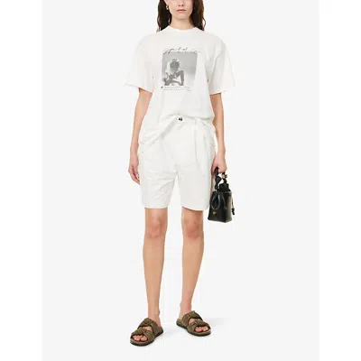 Anine Bing Womens Ivory Ashton Relaxed-fit Cotton-jersey T-shirt Xs In White