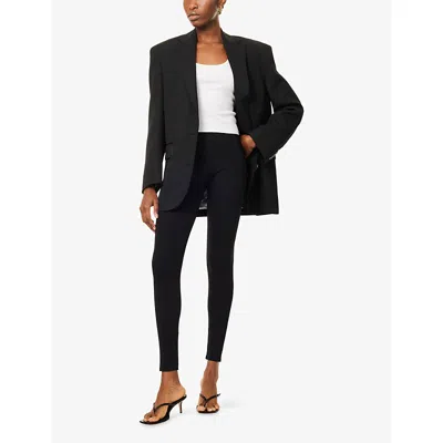 Commando Womens Black Neoprene Stretch-woven Leggings Xs In Black