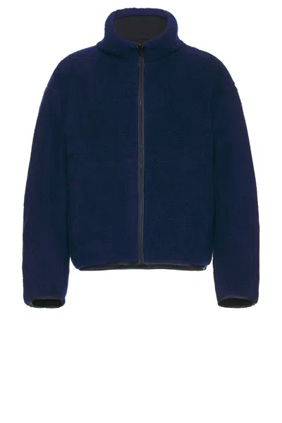 Givenchy Blouson Jacket In Fleece With Couture Stitching In Blue