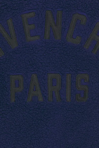 Givenchy Blouson Jacket In Fleece With Couture Stitching In Blue