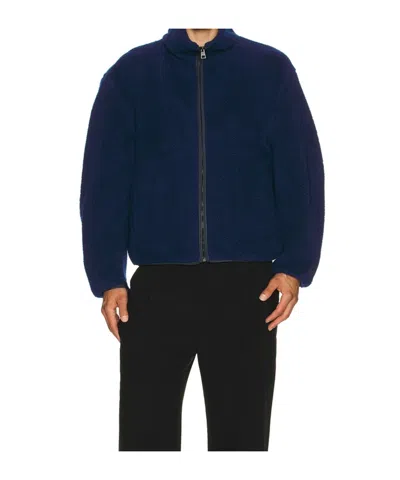 Givenchy Blouson Jacket In Fleece With Couture Stitching In Blue