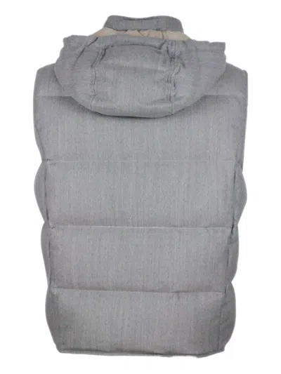 Eleventy Detachable Hood Vest In Gray