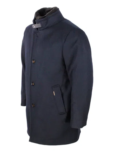 Moorer Wool Blend Coat In Blue