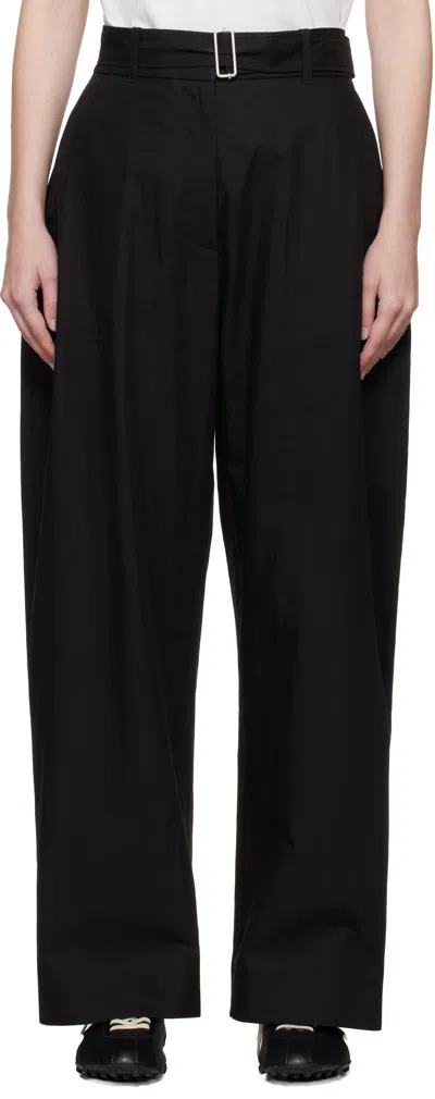Studio Nicholson Round Leg Cotton Trousers In Black