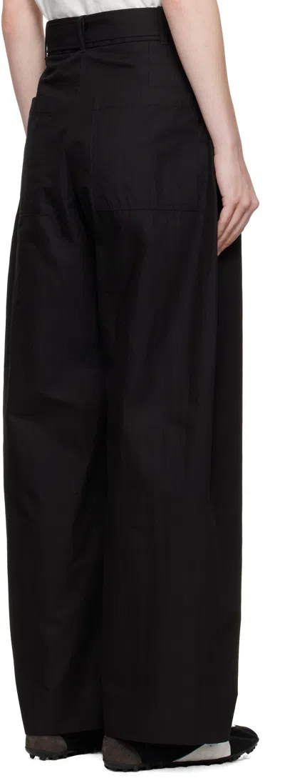 Studio Nicholson Round Leg Cotton Trousers In Black