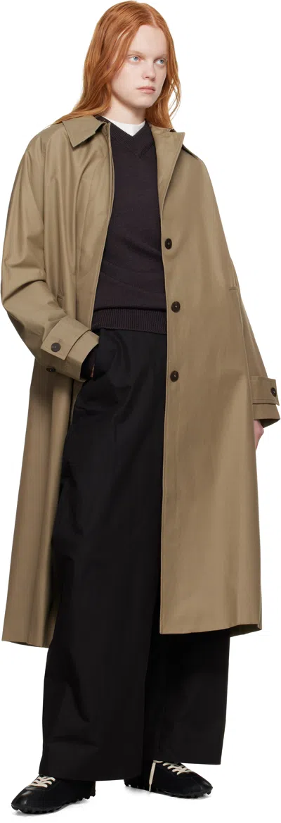 Studio Nicholson Round Leg Cotton Trousers In Black