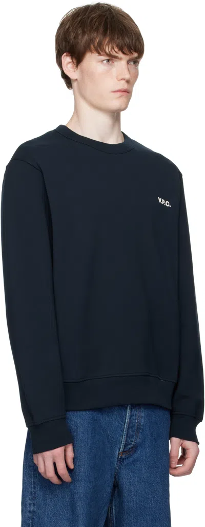 Apc Dark Blue Cotton Sweatshirt