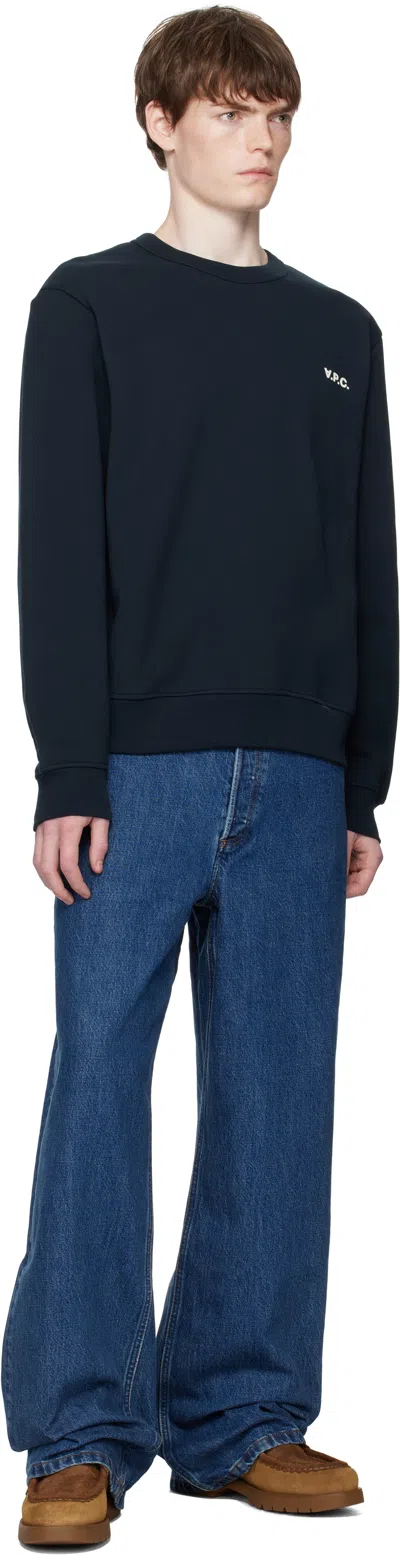 Apc Dark Blue Cotton Sweatshirt