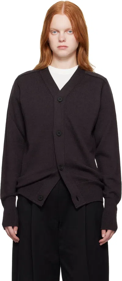 Studio Nicholson Brown Extra Fine Merino Wool Conan Cardigan In Brown